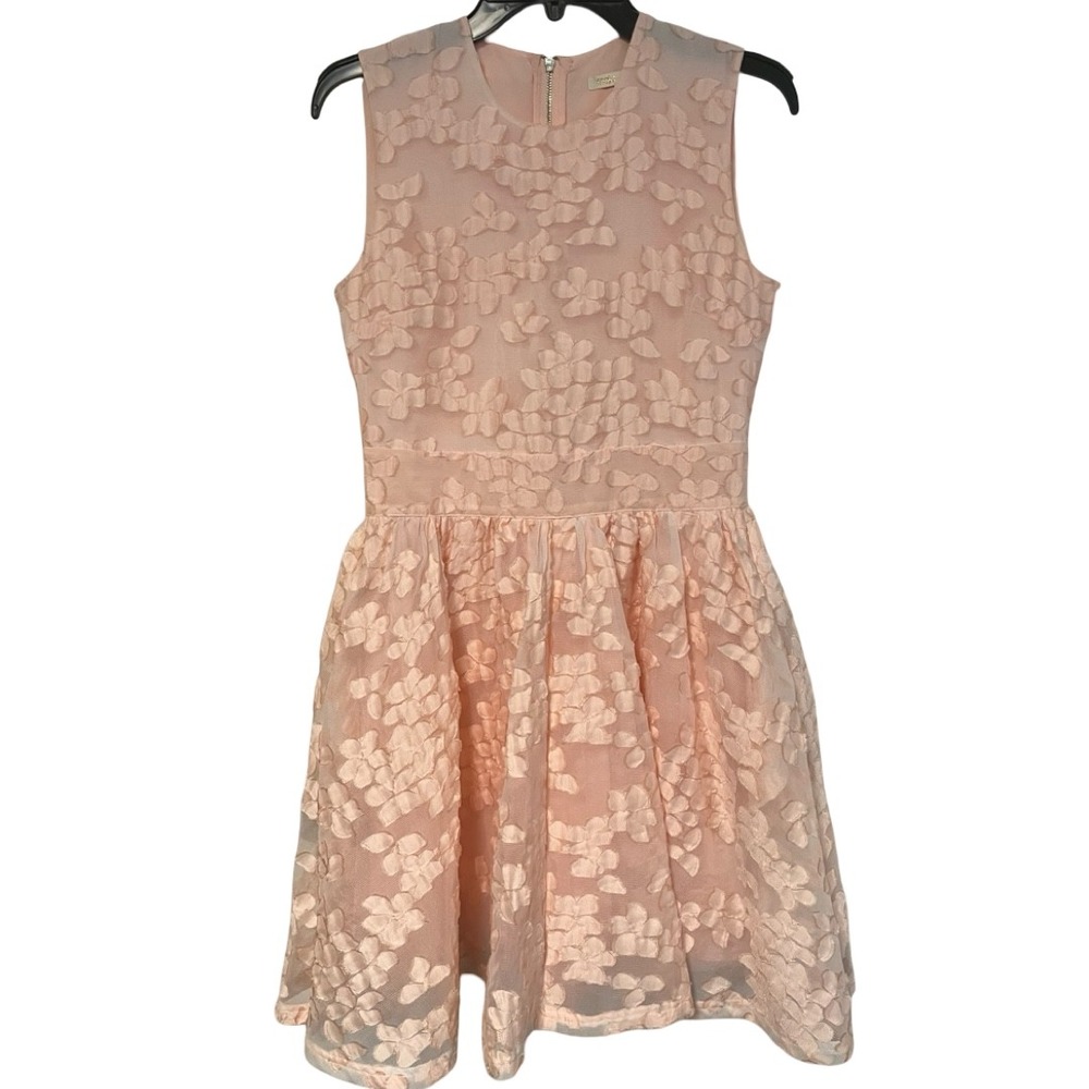 Maje Rose Blush Pink Floral Jacquard Sleeveless Mini Dress Size 2